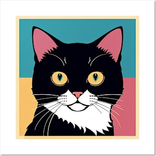 Black Tuxedo Cat Graphic Posters and Art